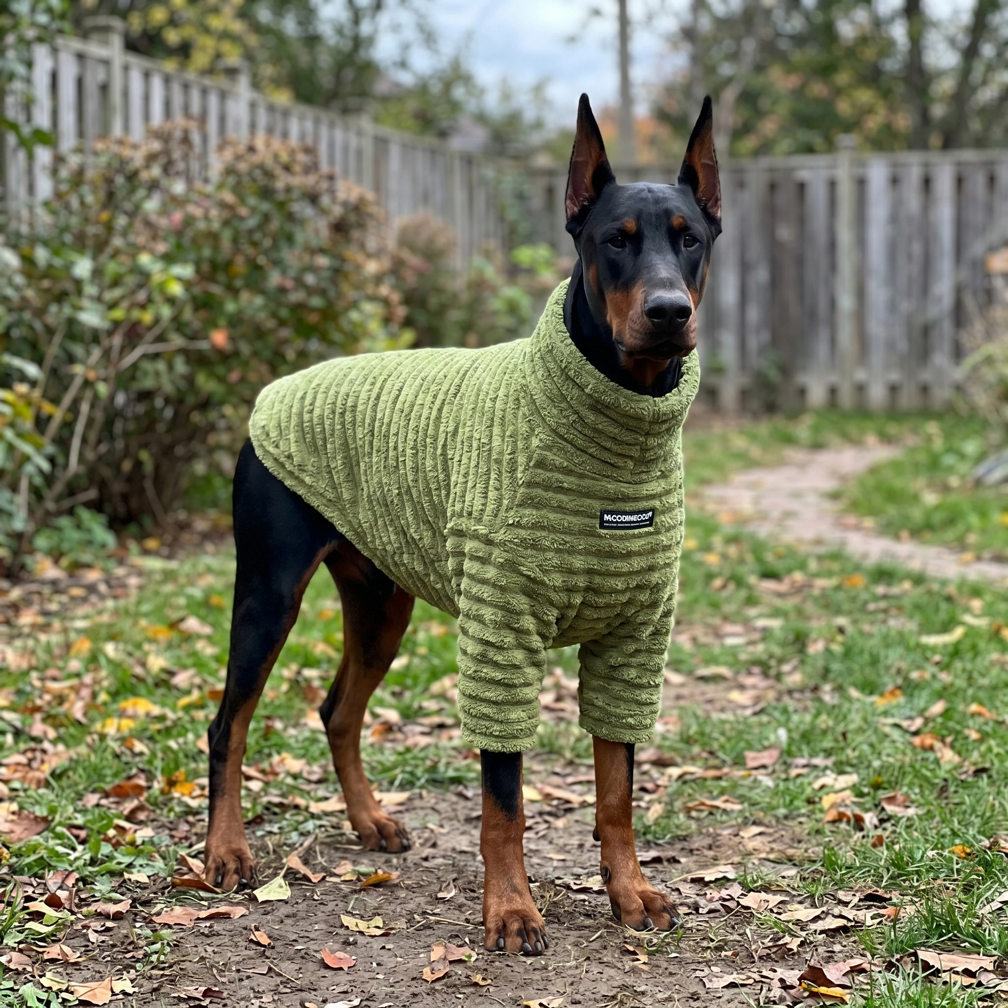 NookPaws™ Striped Fleece Doberman Sweater review by Elena W.